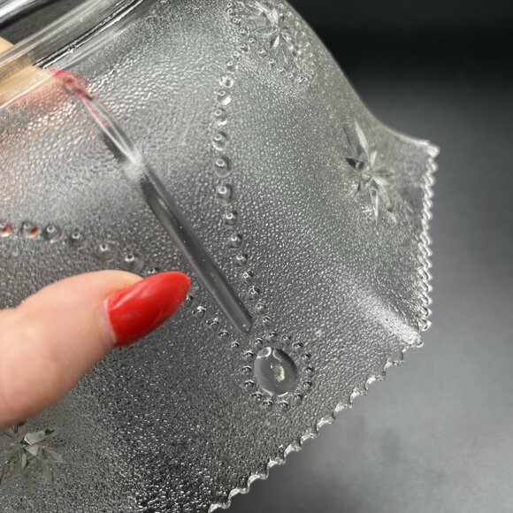 VTG Stippled Pressed Glass Light Shade Starburst Atomic Mid Century 3.25” Fit - Picture 8 of 8